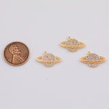 18K Gold PVD Planet Saturn charm - Tarnish Resistant
