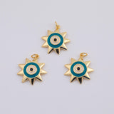 18K Gold PVD Evil eye sun charm - Tarnish Resistant