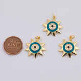 18K Gold PVD Evil eye sun charm - Tarnish Resistant