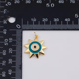 18K Gold PVD Evil eye sun charm - Tarnish Resistant