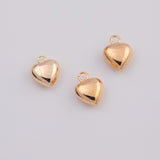 18K Gold pvd Puffy Heart charm - Tarnish Resistant