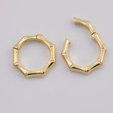 18K Gold PVD Carabiner Snap Clasp Bamboo Style - Tarnish Resistant