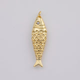 18K Gold PVD Fish charm - Tarnish Resistant