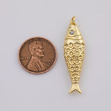 18K Gold PVD Fish charm - Tarnish Resistant