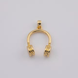 18K Gold PVD Headphones charm - Tarnish Resistant
