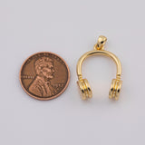 18K Gold PVD Headphones charm - Tarnish Resistant