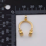 18K Gold PVD Headphones charm - Tarnish Resistant