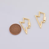 18K Gold PVD Lightning Carabiner Screw Clasp - Tarnish Resistant