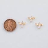 Angel Charm 11x9mm 22k Gold Filled for Charm Bar Bracelets and Necklaces Gold Pave CZ Minimalist Charms