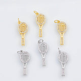 18K Gold PVD Tennis Racket charm - Tarnish Resistant
