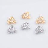 18K Gold PVD 22k Moped Motorcycle Charm 12x15mm Pendant Charms - Tarnish Resistant
