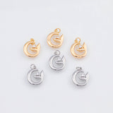 18K Gold PVD 22k Moon Sprouting into Plants Charm 15x12mm Nature Life Growth Pendant Charms - Tarnish Resistant