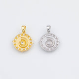 18K Gold PVD 22k Ammonite Nautilus Sea Snail 16mm Pendant Charms - Tarnish Resistant