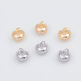 18K Gold PVD Apple Peach Fruit Charm 9x8mm 22k Pendant Charms - Tarnish Resistant