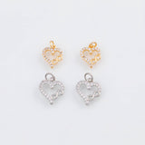 18K Gold PVD Heart Infinity Charm 10x12mm 22k Pendant Charms - Tarnish Resistant