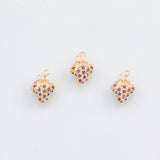 18K Gold PVD 22k Grape Charm Purple Fruit Grapes 10x14mm Pendant Charms - Tarnish Resistant