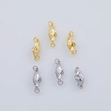 18K Gold PVD 22k hshake connector charm 6x16mm pendant charms - Tarnish Resistant