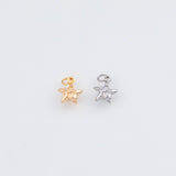 18K Gold PVD 22k dainty starfish star fish ocean beach charm 8mm earrings s charms - Tarnish Resistant