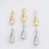 18K Gold PVD 22k Wine Bottle Charm 6x20mm Pendant Charms - Tarnish Resistant