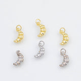 18K Gold PVD 22k croissant bread charm 8x14mm pendant charms - Tarnish Resistant