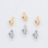 18K Gold PVD 22k snake charm 19x9mm black eyes charm pendant charms - Tarnish Resistant