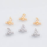 18K Gold PVD 22k strong hs holding dumbbells bars power strength workout exercise weightlifting charm 13x19mm charms - Tarnish Resistant
