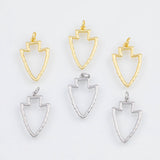 18K Gold PVD Arrowhead charm 15x25mm 22k pendant charms - Tarnish Resistant
