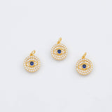 Gold PVD Plated Evil Eye Charm Tarnish Resistant