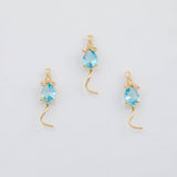 18K Gold PVD Mouse Rat Charm 7x29mm 22k s Gold Charms - Tarnish Resistant