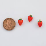 18K Gold PVD Strawberry Charm 7x11mm s Gold Charms - Tarnish Resistant