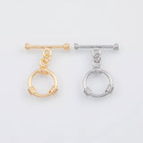 18K Gold pvd Plain Toggle Clasps 15mm 22k s Gold Charms - Tarnish Resistant
