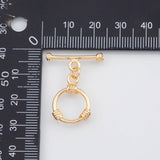 18K Gold PVD Plain Toggle Clasps 15mm 22k s Gold Charms - Tarnish Resistant