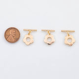 18K Gold PVD Flower Toggle Clasps 10mm 12mm 22k s Gold Charms - Tarnish Resistant