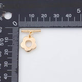 18K Gold PVD Flower Toggle Clasps 10mm 12mm 22k s Gold Charms - Tarnish Resistant