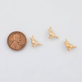 18K Gold PVD Bird Charm 9x12mm 22k s Gold Charms - Tarnish Resistant
