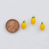18K Gold PVD Lemon Fruit Charm 6x12mm s Gold Charms - Tarnish Resistant