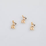 18K Gold PVD Deer Charm 7x10mm 22k s Gold Charms - Tarnish Resistant