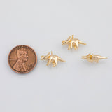 18K Gold PVD Stegosaurus Dinosaur Charm 10x16mm 22k s Gold Charms - Tarnish Resistant