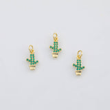 18K Gold PVD Cactus Charm 8x13mm s Gold Charms - Tarnish Resistant