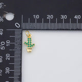 18K Gold PVD Cactus Charm 8x13mm s Gold Charms - Tarnish Resistant