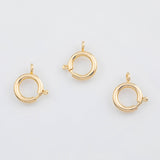 18K Gold PVD Round Carabiner Clasp 15mm, Carabiner Lock Connector, Spring Push Gate Finding 22K - Tarnish Resistant