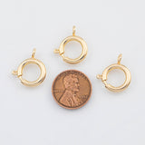 18K Gold PVD Round Carabiner Clasp 15mm, Carabiner Lock Connector, Spring Push Gate Finding 22K - Tarnish Resistant