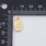 18K Gold PVD Ammonite Fossil Sea Shell Tag Charm 15x9mm Charms - Tarnish Resistant