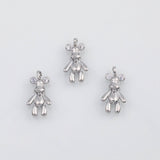 18K Gold PVD Teddy Bear Charm 7x13mm 22k s Gold Charms - Tarnish Resistant