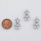 18K Gold PVD Teddy Bear Charm 7x13mm 22k s Gold Charms - Tarnish Resistant