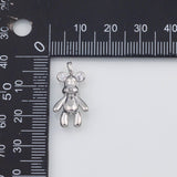 18K Gold PVD Teddy Bear Charm 7x13mm 22k s Gold Charms - Tarnish Resistant