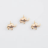 18K Gold PVD Elephant Charm 14x15mm 22k s Gold Charms - Tarnish Resistant