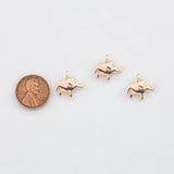18K Gold PVD Elephant Charm 14x15mm 22k s Gold Charms - Tarnish Resistant