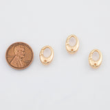 18K Gold PVD 22k Round Carabiner Clasp 7x13mm Carabiner Lock Connector, Spring Push Gate Finding Bracelet - Tarnish Resistant