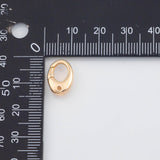18K Gold PVD 22k Round Carabiner Clasp 7x13mm Carabiner Lock Connector, Spring Push Gate Finding Bracelet - Tarnish Resistant